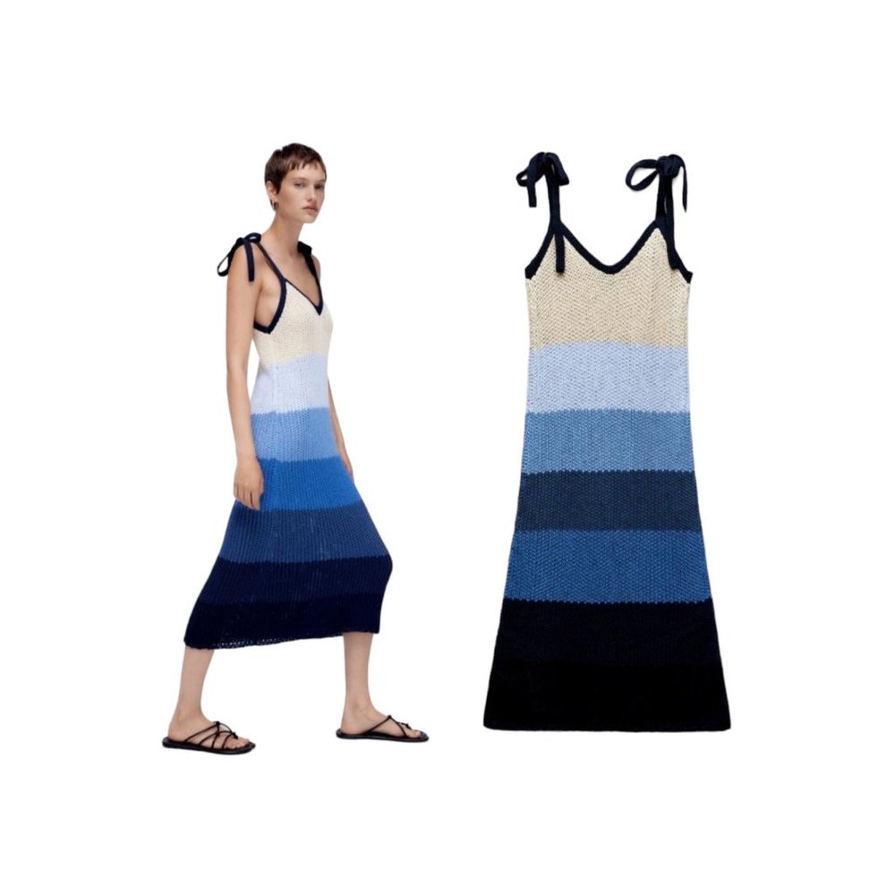 NWT ZARA Limited Edition Striped Knit Dress Size Small